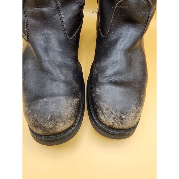 VTG Field & Stream Black Leather Insulated Boots Zip Side Almond Toe Men Sz 10EE - Picture 4 of 11